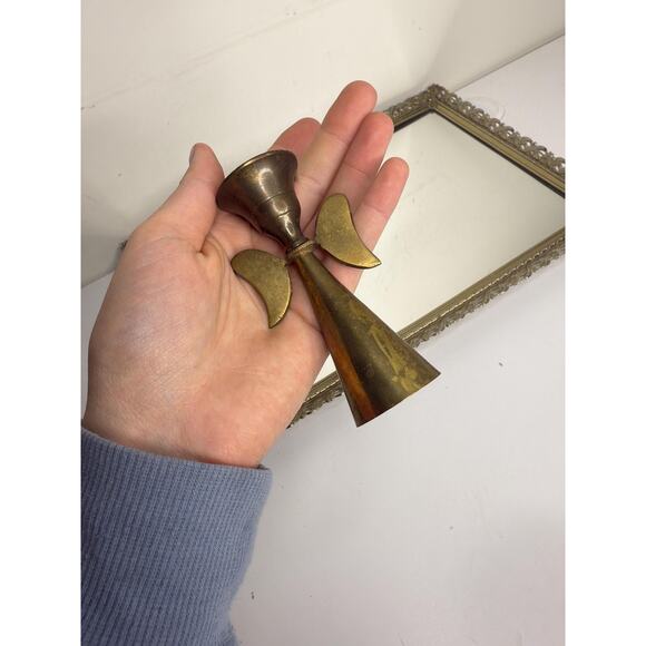 Vintage Brass Angels Candle Stick Holder Set | Vintage Candle Holder | Vintage C - Picture 6 of 10